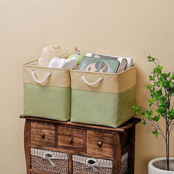 LingeBox™ - Beige & Vert - Ma Boîte à Rangement